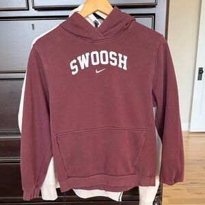 Boy's Nike Maroon 'Swoosh' Pullover Hoodie